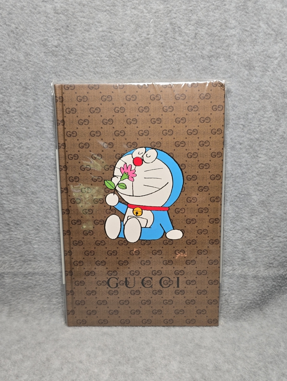 Doraemon × Gucci Collaboration  Monogram Notebook with Blue Doraemon Graphic